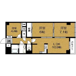 ロイヤルハイツ甲子園口【3階】の間取り