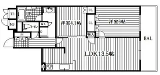 ジオウェリス西宮北口【8階】の間取り