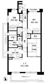 ハイツ甲四公園【4階】の間取り
