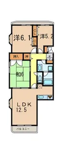芦屋東パークハイツ【4階】の間取り