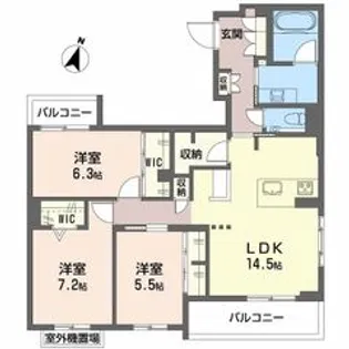 シャーメゾン トレドゥース 甲南山手【2階】の間取り