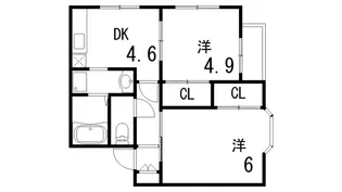 リビング芦屋【2階】の間取り