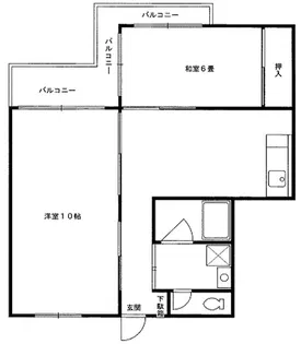 阪急六甲ハイツ【2階】の間取り