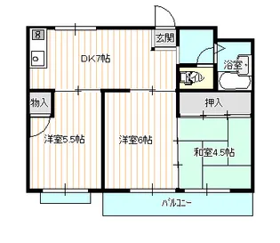 サニーハイツ原口【B102号室】の間取り