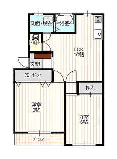 メゾンシエル【102号室】の間取り