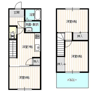 埼玉県熊谷市久下【テラスハウス】の間取り
