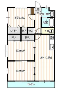 バルパレーアンソレイユ1【205号室】の間取り