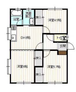 ローレルハイツ原口【102号室】の間取り