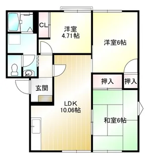 戸坂グリーンハイツA【101号室】の間取り