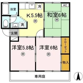 アブニールゆうき A棟【1階】の間取り