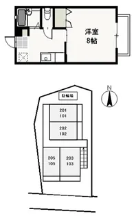 サン・エスポアール【1階】の間取り