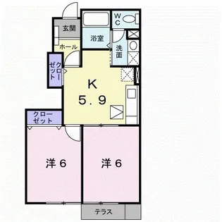 ドミール北小路【1階】の間取り