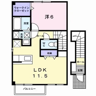 グレンツェントA【2階】の間取り