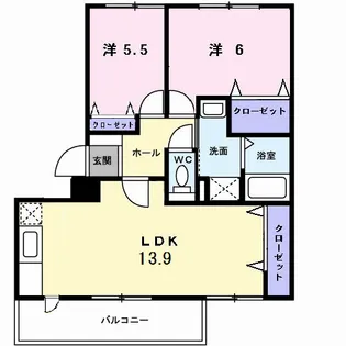 ニューエルディムしみず【2階】の間取り