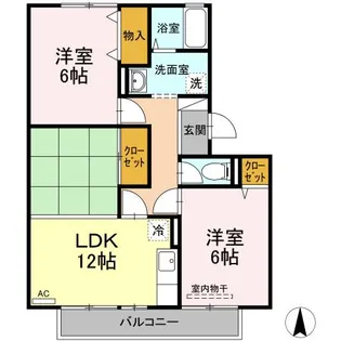 アーバンツインピア湊【2階】の間取り