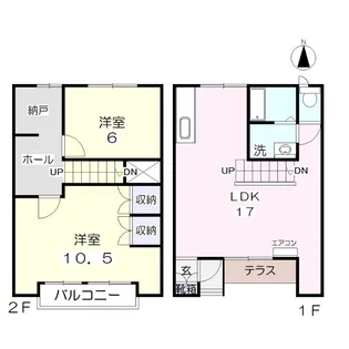 岡山県岡山市北区今保【テラスハウス】の間取り