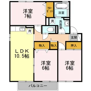 リヴェール A棟【2階】の間取り