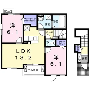 ラ プランドール【2階】の間取り