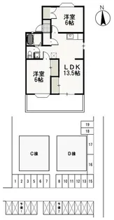 ファミーユ・ビボ D【1階】の間取り