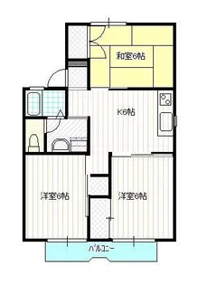 コーポラス円山A棟【2階】の間取り