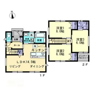 岡山県岡山市中区国富1丁目【一戸建】の間取り