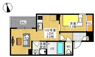 REGALEST 十日市II【1階】の間取り