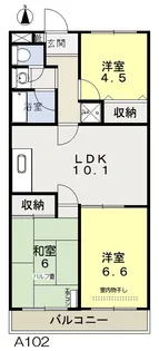 ヌーベル犬飼A棟【1階】の間取り