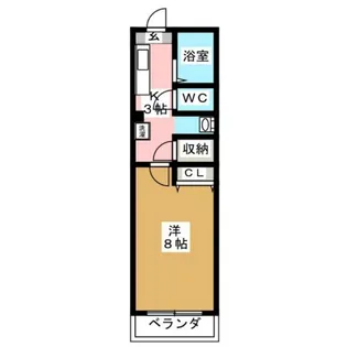 ラッキーハウス 南棟【2階】の間取り