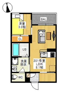 REGALEST 医大前【2階】の間取り