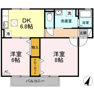 ソレイユ津高【1階】の間取り
