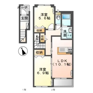 ハイム・ルースライン【2階】の間取り