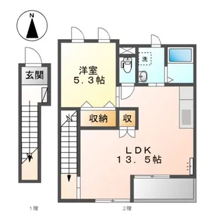 ル・カンフリエ【2階】の間取り