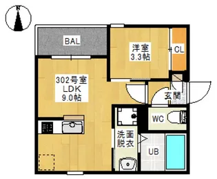 REGALEST 東島田Ⅲ【3階】の間取り