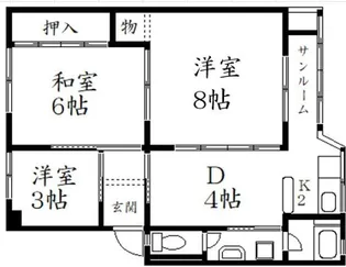 シャンティ浜野【3階】の間取り