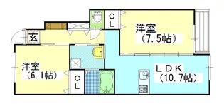 グランアベニュー国富Ⅰ【1階】の間取り