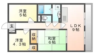 清水マンション【3階】の間取り
