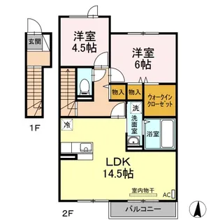 プランドール B棟【2階】の間取り