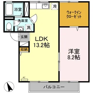 エバーグリーン B棟【2階】の間取り