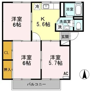 ノーブル清水 C棟【2階】の間取り