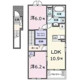 フリーデA【2階】の間取り