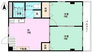 吉原山崎マンション【2階】の間取り