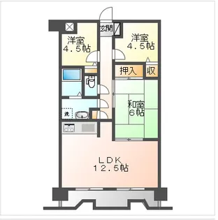 清水マンション【4階】の間取り