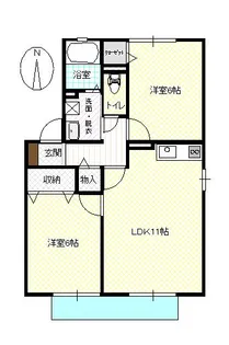 カルムM A棟【2階】の間取り