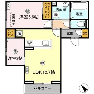 シャリテ【2階】の間取り