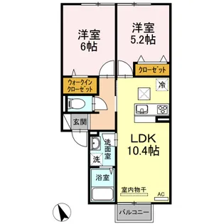 カリーノひな【1階】の間取り