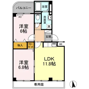 Pleiades B棟【1階】の間取り