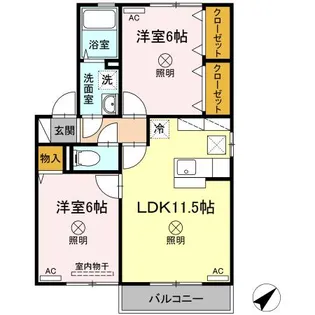 メルベーユコート A棟【1階】の間取り