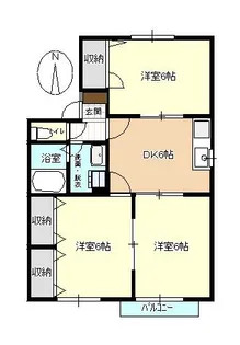 あくらコーポ B棟【2階】の間取り