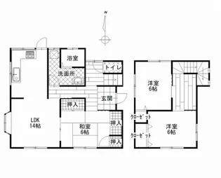 岡山県岡山市中区国府市場【一戸建】の間取り