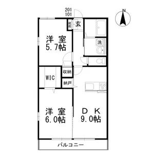 アネシス円山B【2階】の間取り
